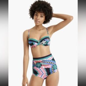 J. Crew Colorful Abstract Bikini